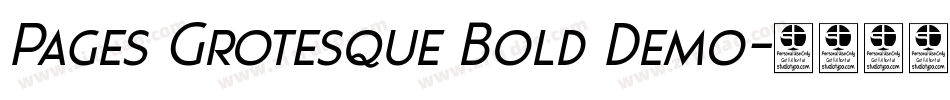 Pages Grotesque Bold Demo字体转换